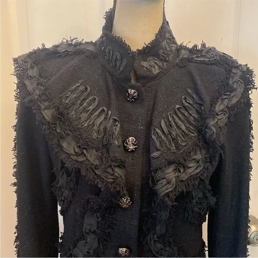 Chanel Elegant tweed Black Women's Jacket, M